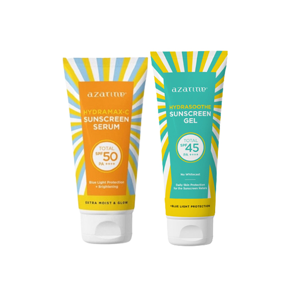 Perbedaan Sunscreen Azarine Hydrasoothe Gel Spf45 dengan Hydramax C Sunscreen Serum, Cek!