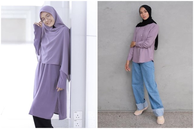 Warna Jilbab yang Cocok untuk Baju Warna Dusty Ungu, Ini Pilihannya!