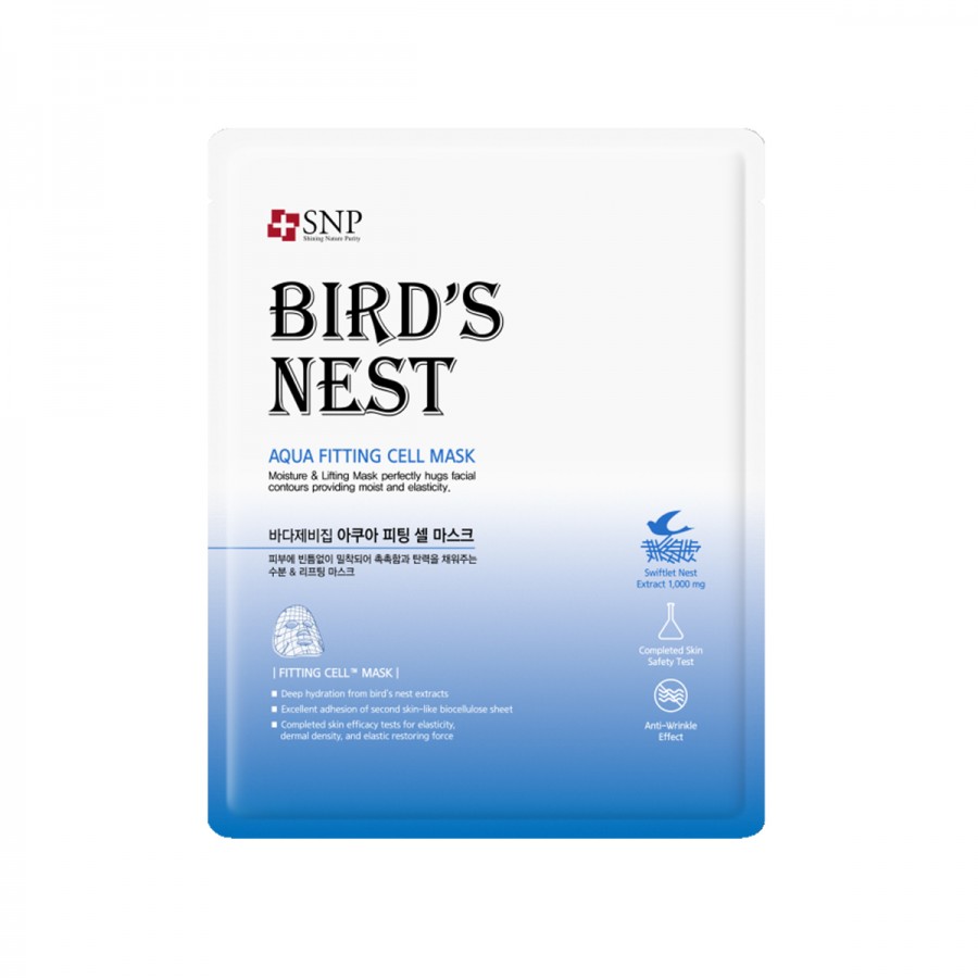 SNP Bird's Nest Aqua Fitting Cell Mask | Review Marsha Beauty