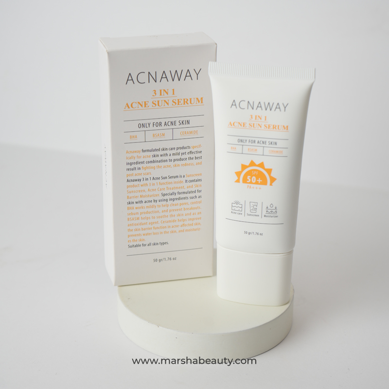 Acnaway 3 in 1 Acne Sun Serum Sunscreen | Review Marsha Beauty