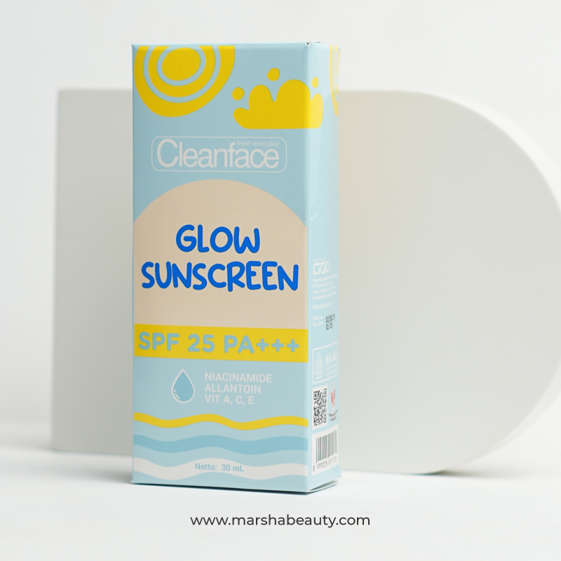 Cleanface Glow Sunscreen SPF 25 PA+++ | Review Marsha Beauty