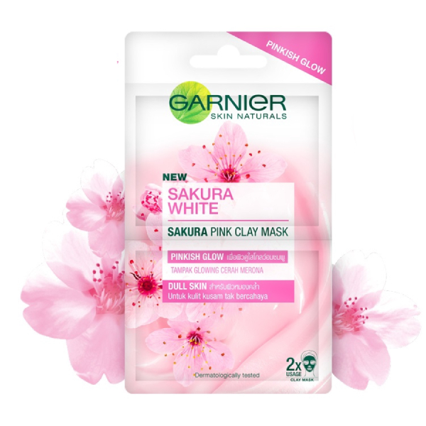 Garnier Sakura Glow Pink Clay Mask | Review Marsha Beauty