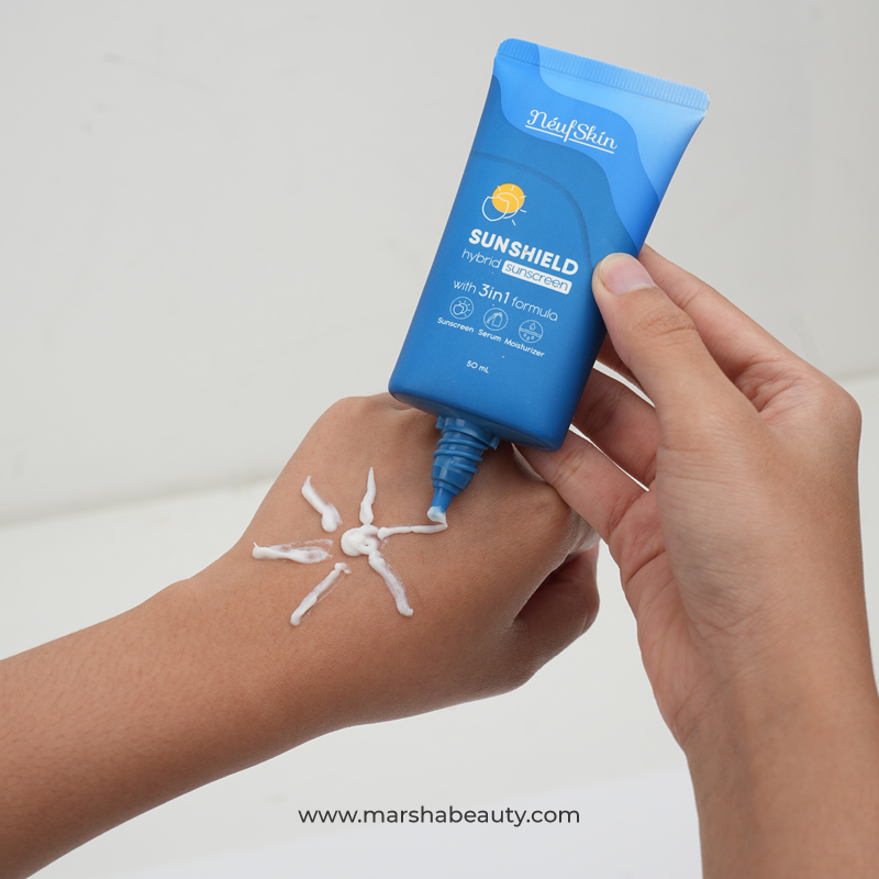 Neufskin Sunshield Hassle Free Sunscreen | Review Marsha Beauty