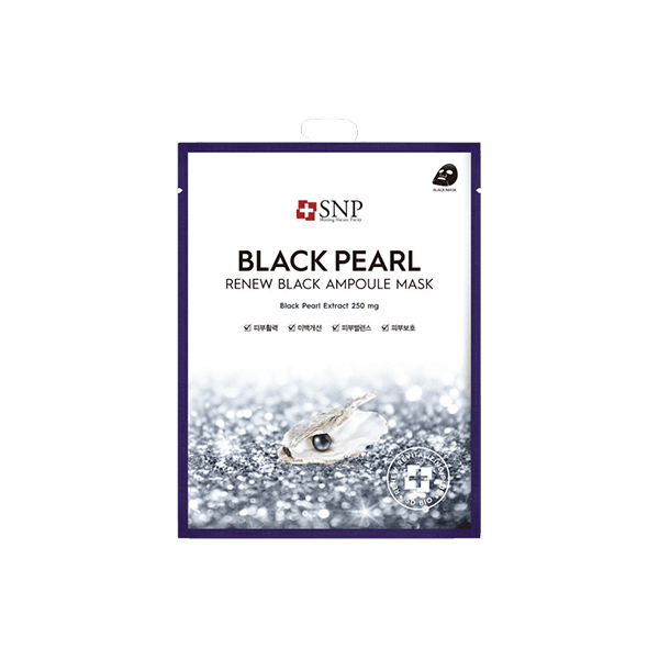 SNP Black Pearl Renew Black Ampoule Mask | Review Marsha Beauty