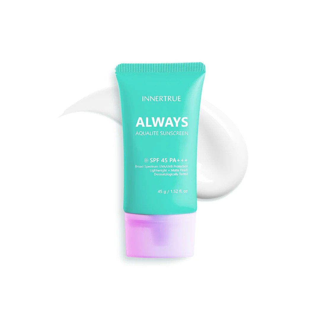 Innertrue Always Aqualite Sunscreen SPF45 PA+++ | Review Marsha Beauty