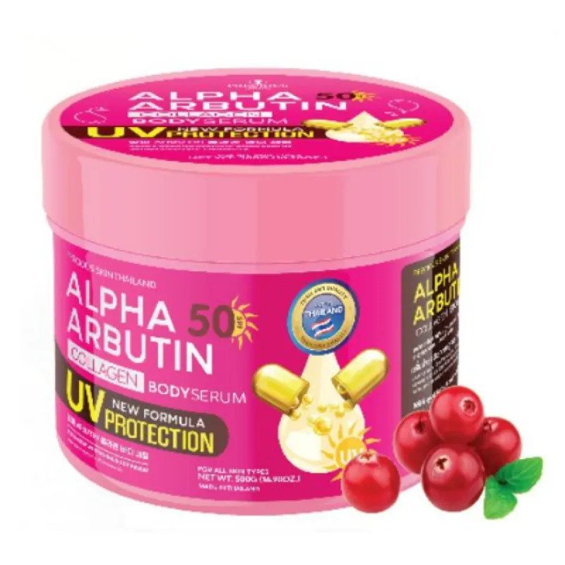 Precious Skin Alpha Arbutin SPF50 UV Protection Collagen Body Serum | Review Marsha Beauty